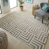Concept Looms lugano lug01 ivory gold Yellow, Ivory Living Room Geometric Rug.