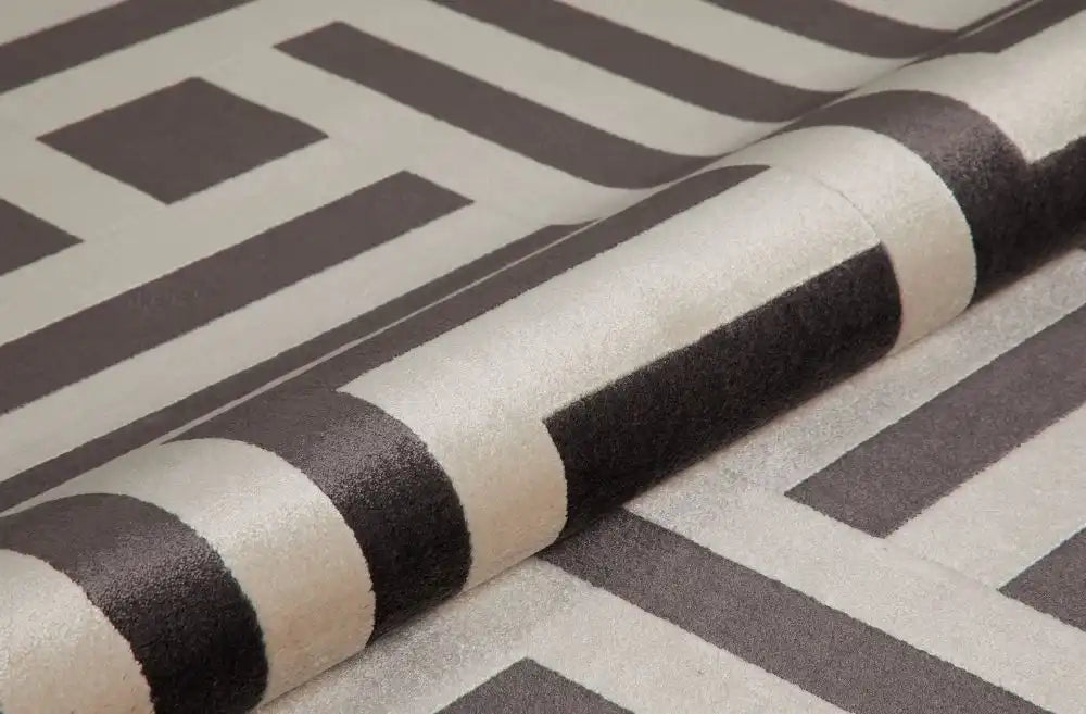 Concept Looms lugano lug01 light grey anthracite Grey Living Room Geometric Rug.