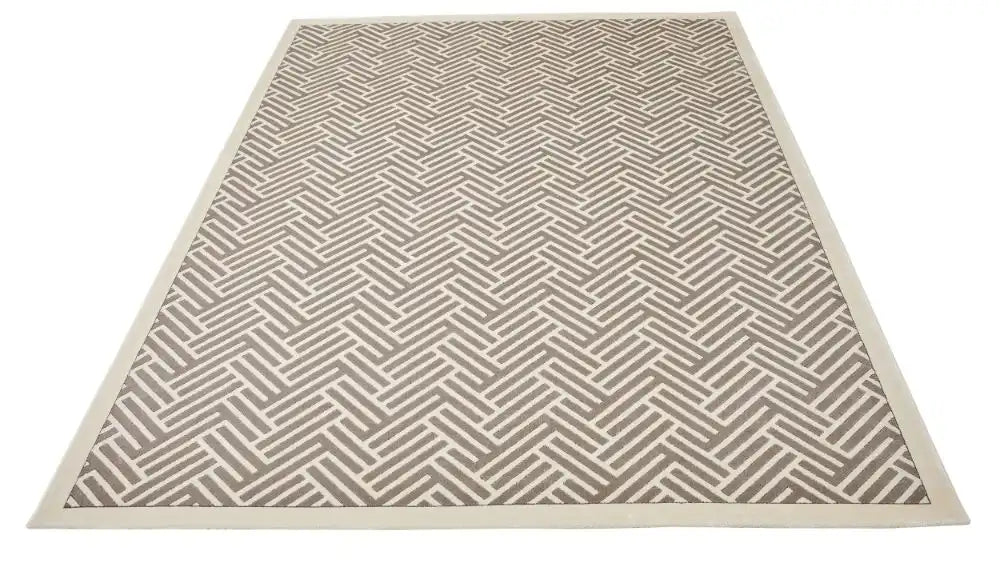 Concept Looms lugano lug03 light grey ivory Grey, Ivory Living Room Geometric Rug.