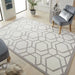 Concept Looms lugano lug04 ivory light grey Grey, Ivory Living Room Geometric Rug.