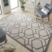 Concept Looms lugano lug04 ivory light grey Grey, Ivory Living Room Geometric Rug.