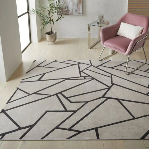Concept Looms lugano lug06 light grey anthracite Grey Living Room Geometric Rug.