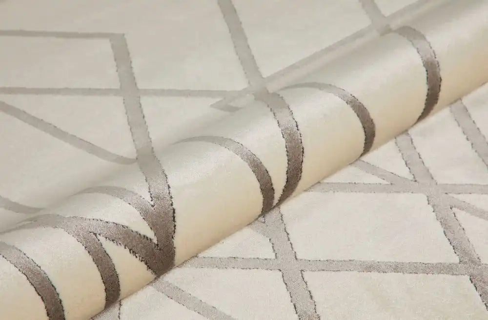 Concept Looms lugano lug07 ivory grey Grey, Ivory Living Room Geometric Rug.