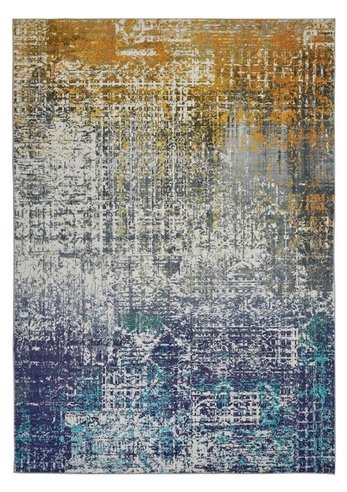Lux Washable LUX06 Blue Copper Blue, Yellow Rug — RugsDirect Online
