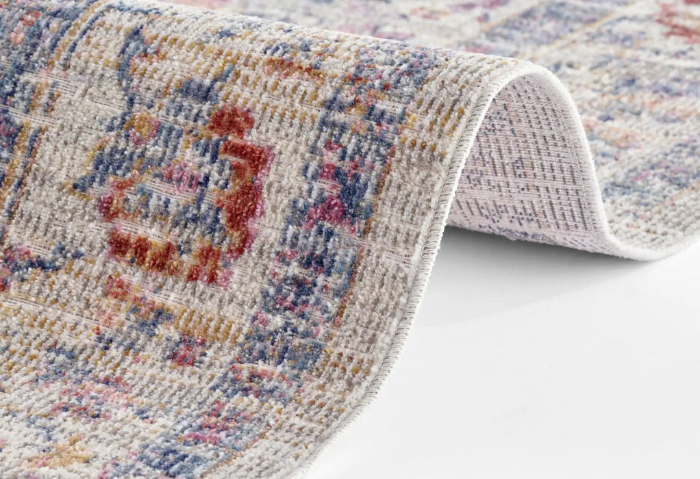 Nouristan cairo luxor cream multi Multicoloured, Cream Living Room Moroccan Rug.