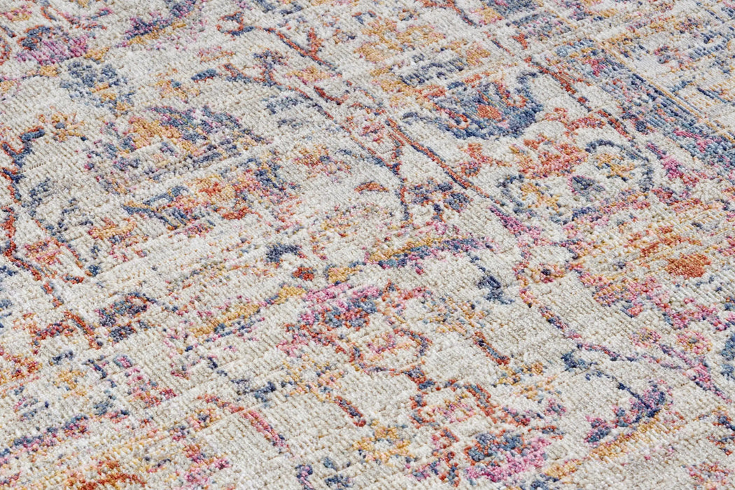 Nouristan cairo luxor cream multi Multicoloured, Cream Living Room Moroccan Rug.