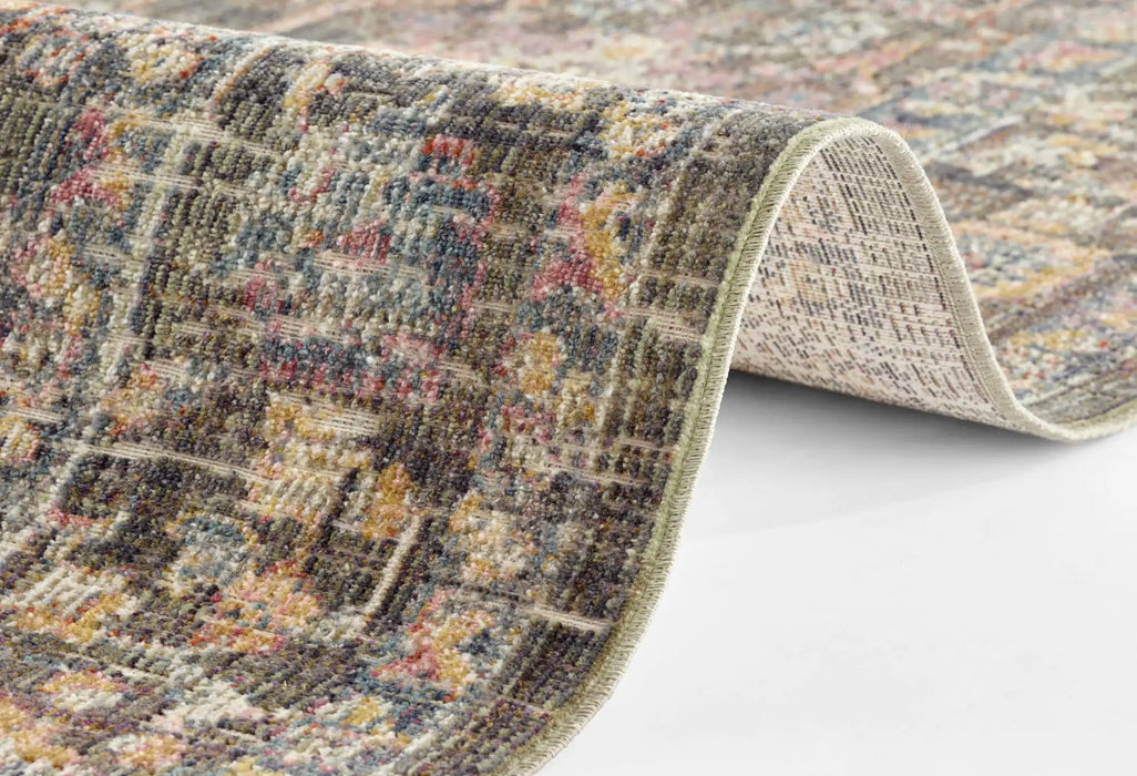 Nouristan cairo luxor grey multi Grey, Multicoloured Living Room Moroccan Rug.