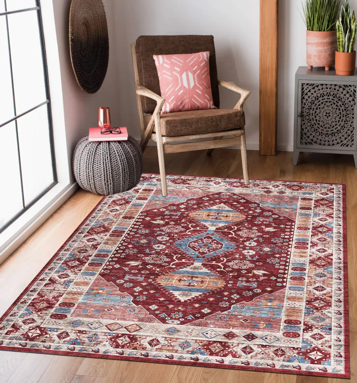 Silk Road Washable Madar Red Rug — RugsDirect Online