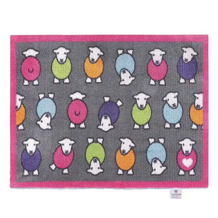 Hug Rug herdy marra herdy pink Multicoloured, Pink Outdoor  Washable Rug.