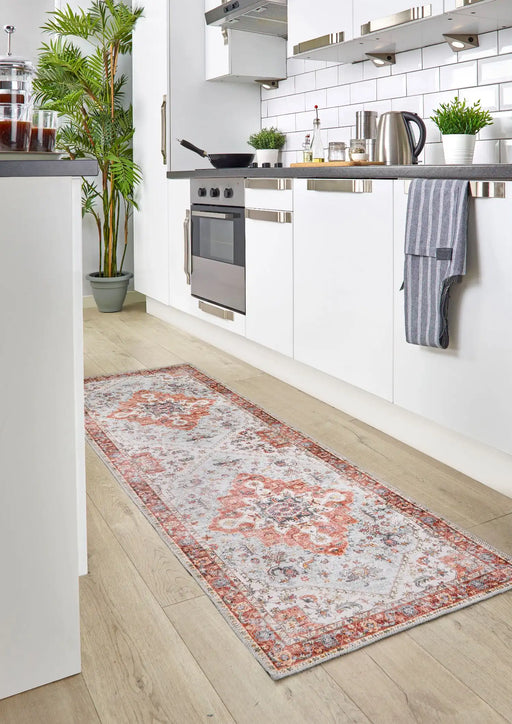 Origins washable soho marrakesh multi Multicoloured, Red Living Room Geometric Rug.