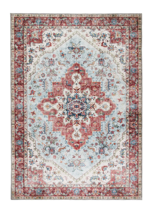 Origins washable soho marrakesh multi Multicoloured, Red Living Room Geometric Rug.