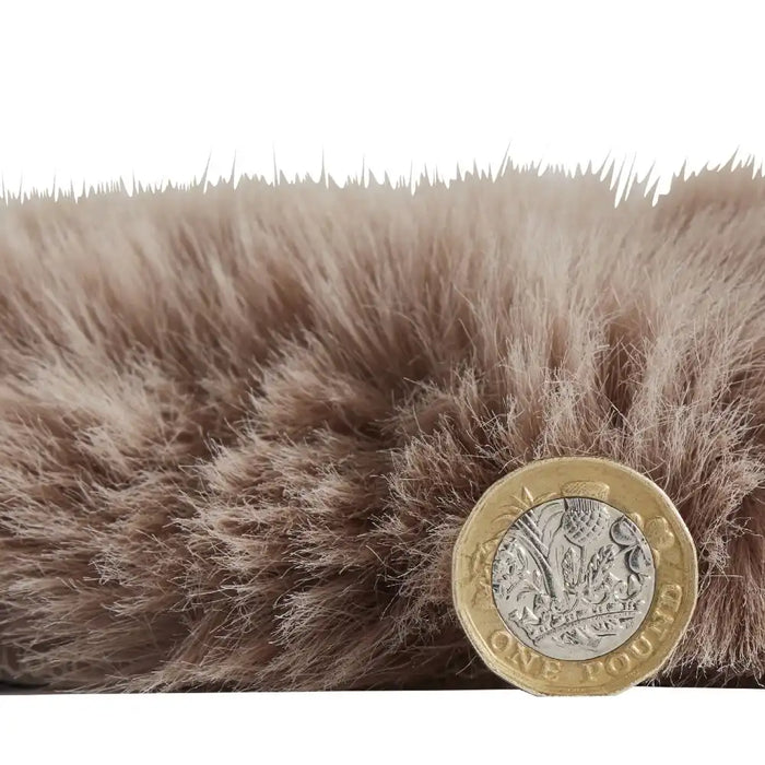 Think Rugs super teddy sheepskin mink Brown, Beige Living Room Shaggy Rug.