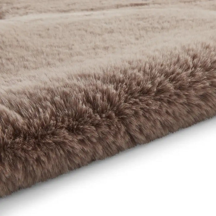 Think Rugs super teddy sheepskin mink Brown, Beige Living Room Shaggy Rug.