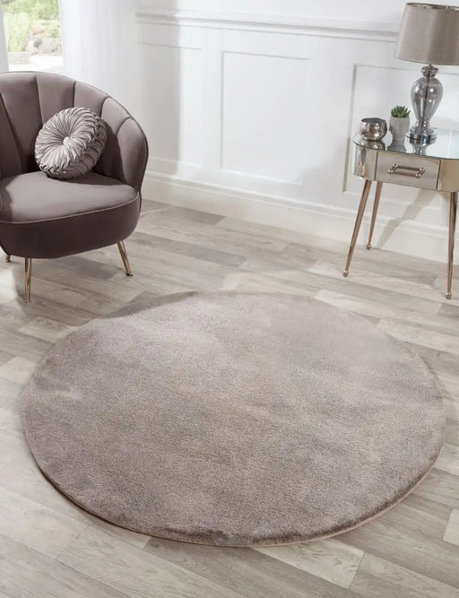 HMC tipped luxe fur mink Brown Living Room Shaggy Rug.