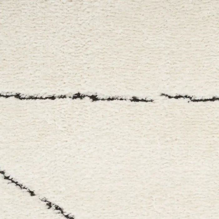 Nourison modern comfort mnc02 ivory black Black, Ivory Living Room  Rug.