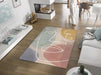 Wash + Dry decor modern faces Multicoloured Living Room Washable Rug.