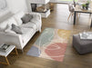Wash + Dry decor modern faces Multicoloured Living Room Washable Rug.