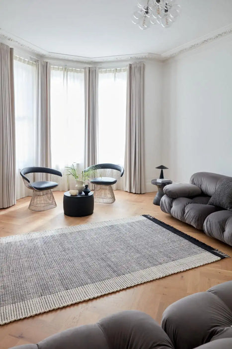 Asiatic avalon monochrome Grey, Black, Ivory Living Room Wool Rug.