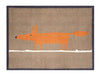 Turtle Mat scion mr fox brown Beige, Orange Kitchen  Washable Rug.