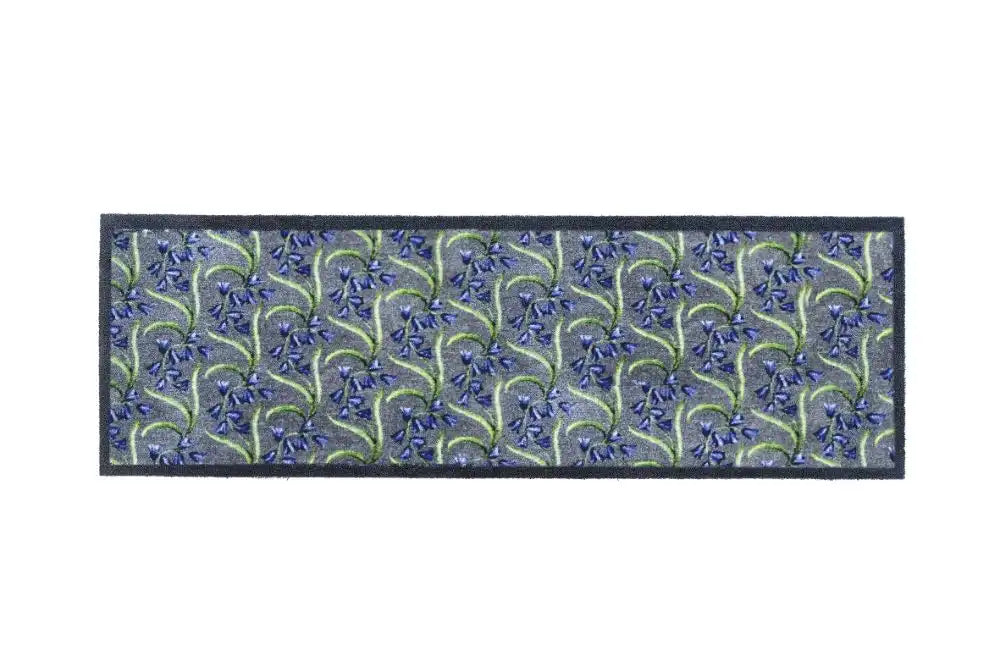 My Mats nylon indoor my bluebells Blue, Green Kitchen  Washable Rug.