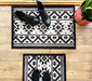 My Mats nylon indoor my tribal Black, Ivory Kitchen  Washable Rug.