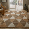 Esselle prestbury natural geometaic Beige, Multicoloured Living Room Natural Fibre Rug.