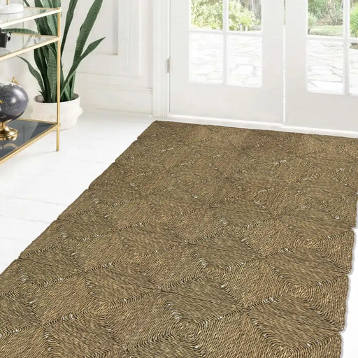 Likewise Matting seagrass natural Green Living Room  Rug.