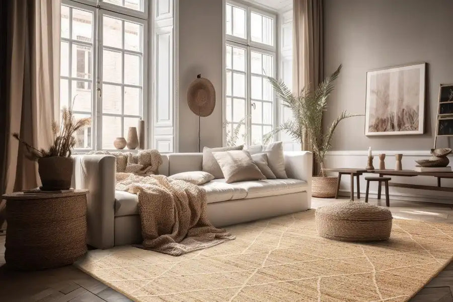 NOAH floral ラグ rug-natural-natural--