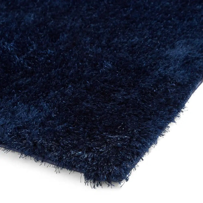 Think Rugs lux shaggy navy Blue, Navy Living Room Shaggy Rug.