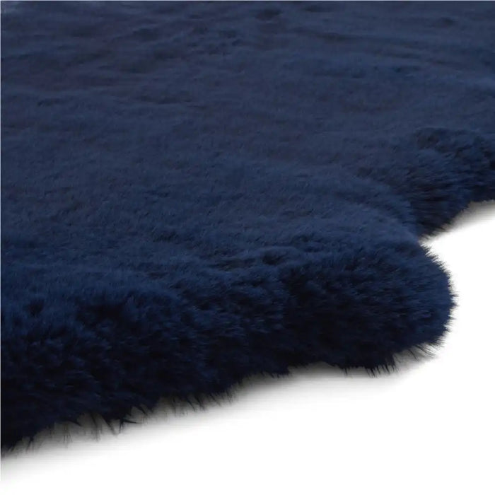 Think Rugs super teddy sheepskin navy Blue, Navy Living Room Shaggy Rug.