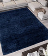 Homemaker lagom navy Blue, Navy Living Room Shaggy Rug.