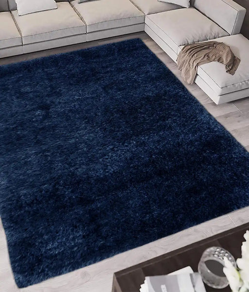 Homemaker lagom navy Blue, Navy Living Room Shaggy Rug.