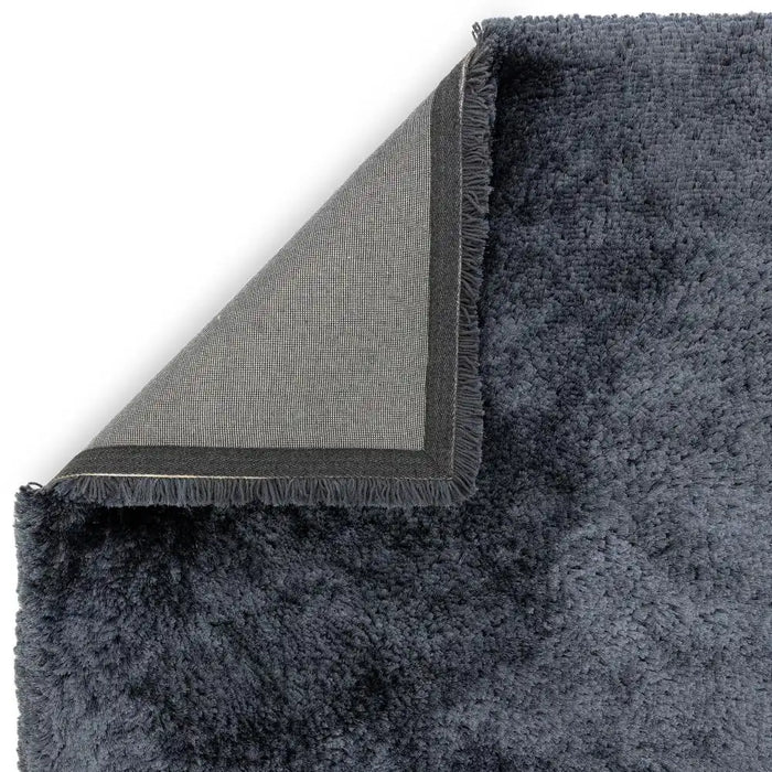 Asiatic plush navy Blue, Navy Living Room Shaggy Rug.