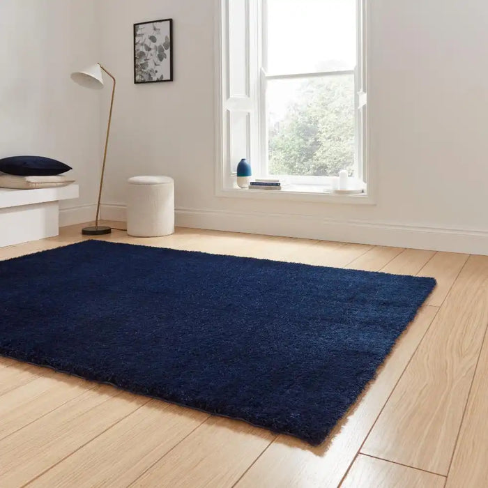 Lux Shaggy Navy Blue, Navy Rug — RugsDirect Online