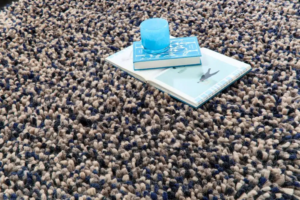 Origins rocks shaggy navy Blue, Navy Living Room Wool Rug.
