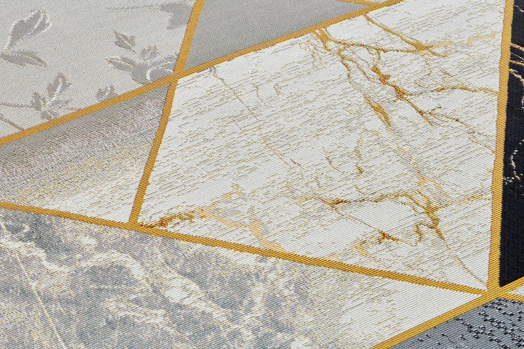 Hanse Home flair noble Grey, Yellow, Black, Multicoloured Living Room Floral Rug.
