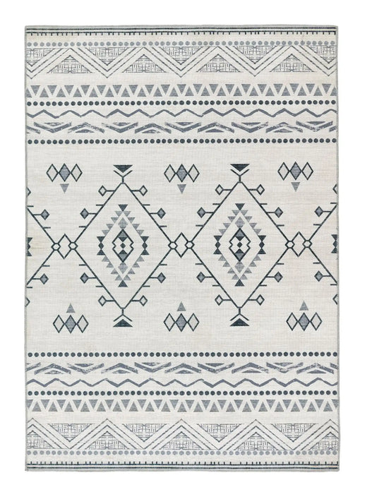 Origins washable soho nomad grey Grey, Black, Ivory Living Room Geometric Rug.