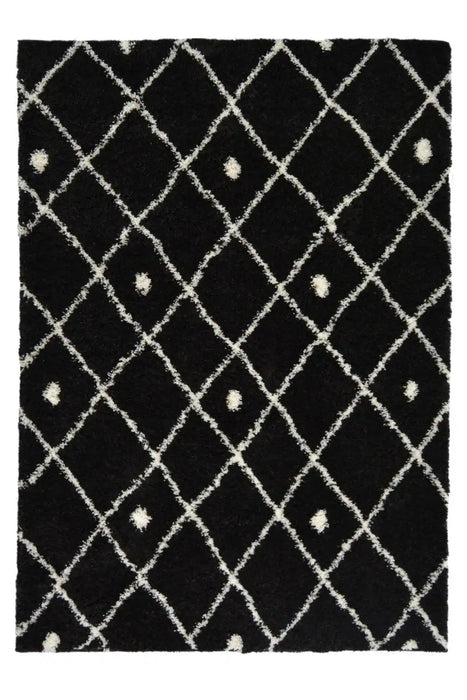 Homemaker snug melrose nomadic black Black Living Room Geometric Rug.