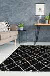 Homemaker snug melrose nomadic black Black Living Room Geometric Rug.