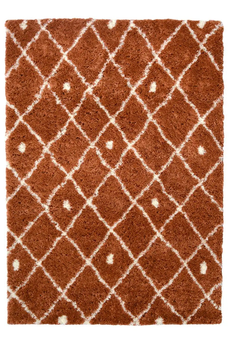 Homemaker snug melrose nomadic terra Orange Living Room Geometric Rug.