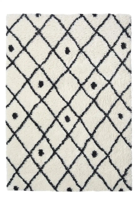 Homemaker snug melrose nomadic white Black, Ivory Living Room Geometric Rug.
