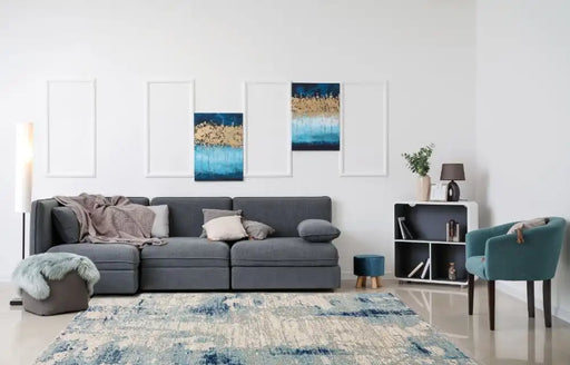 Asiatic nova nv36 nova mirage Blue, Cream Living Room  Rug.