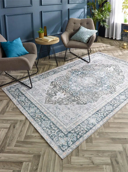 Origins washable soho oakham Multicoloured Living Room Geometric Rug.