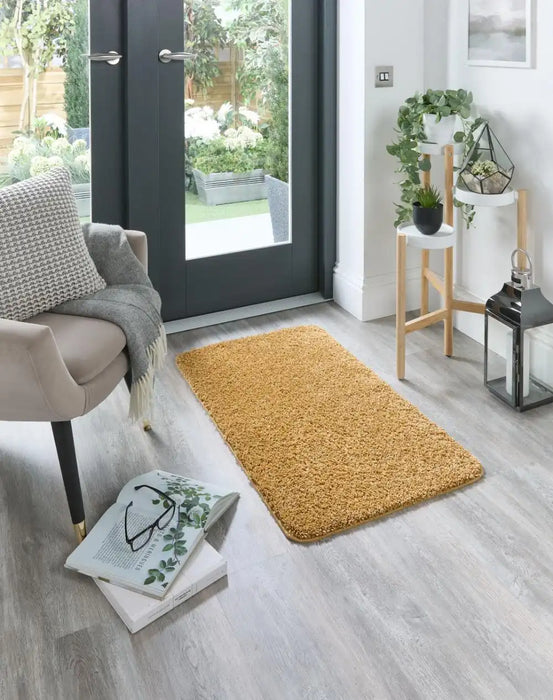 My Mats buddy ochre Yellow Living Room Shaggy Rug.