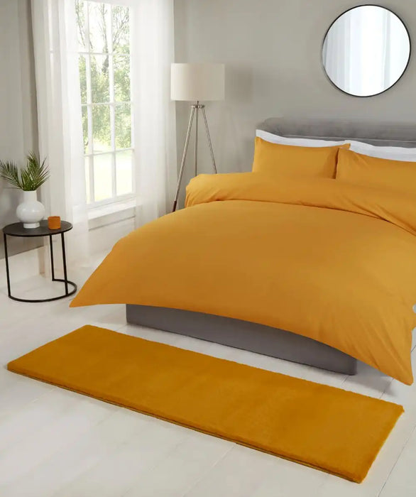 HMC luxe faux fur ochre Yellow Living Room  Rug.
