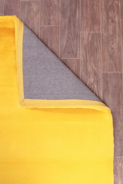 HMC luxe faux fur ochre Yellow Living Room  Rug.