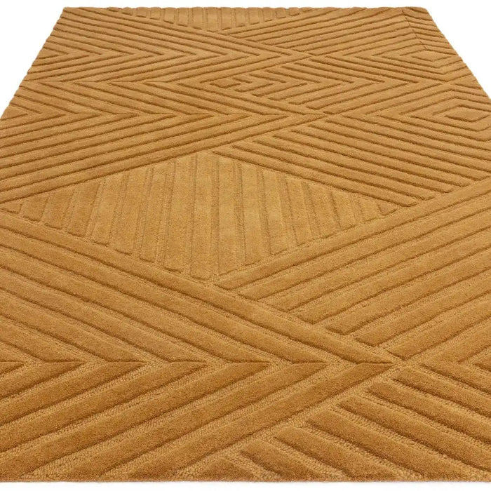 Asiatic hague ochre Yellow Living Room Wool Rug.