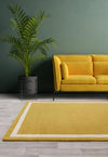 Asiatic albi ochre Yellow Living Room Wool Rug.