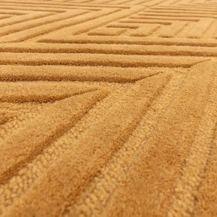 Asiatic hague ochre Yellow Living Room Wool Rug.