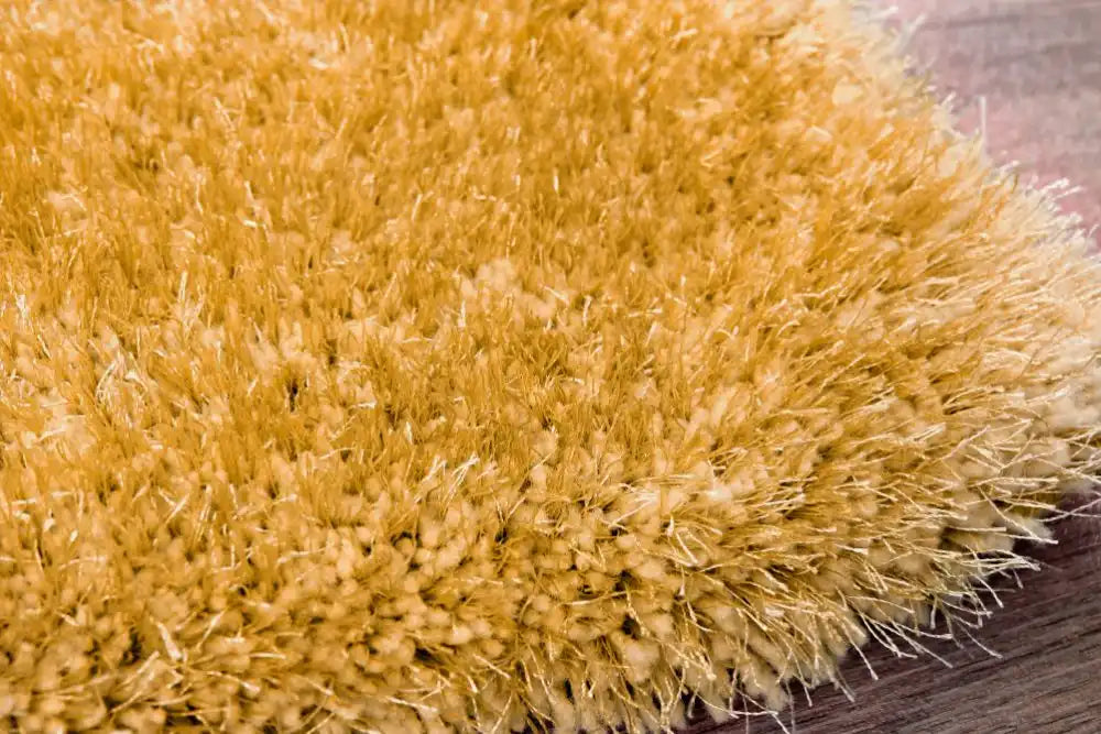 HMC indigo ochre Yellow Living Room Shaggy Rug.